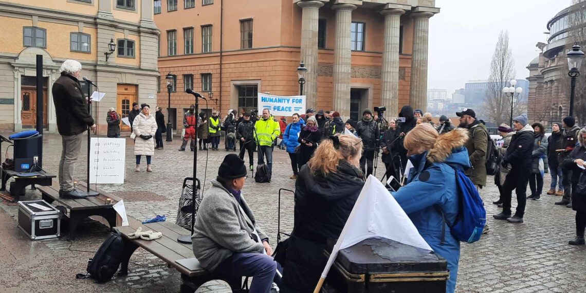 Manifestation för fred, emot svenska stödet till krig i Ukraina!