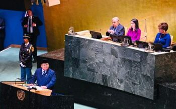 Prabowo Subianto President Indonesien talar till UNGA 2025