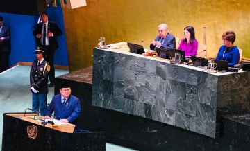 Prabowo Subianto President Indonesien talar till UNGA 2025