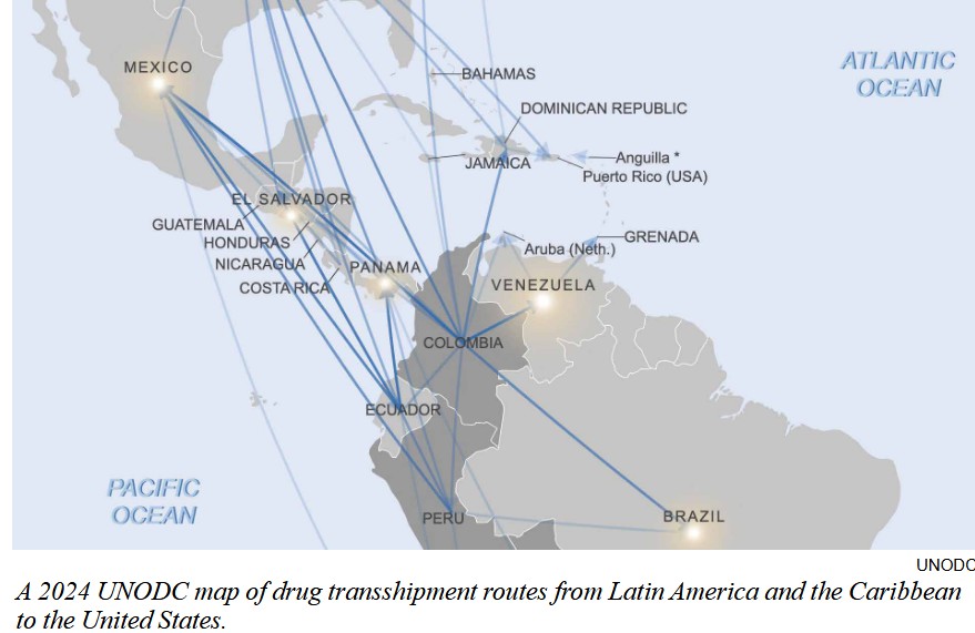 Narkotikasmuggelvägarna till USA går inte genom Venezuela enligt FN